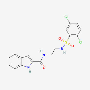 molecular formula C17H15Cl2N3O3S B10990377 N-(2-{[(2,5-dichlorophenyl)sulfonyl]amino}ethyl)-1H-indole-2-carboxamide 