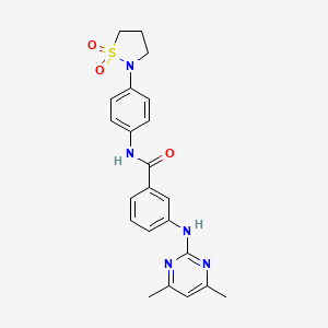 3-((4,6-dimethylpyrimidin-2-yl)amino)-N-(4-(1,1-dioxidoisothiazolidin-2-yl)phenyl)benzamide