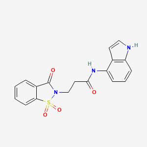 molecular formula C18H15N3O4S B10990385 3-(1,1-dioxido-3-oxo-1,2-benzothiazol-2(3H)-yl)-N-(1H-indol-4-yl)propanamide 