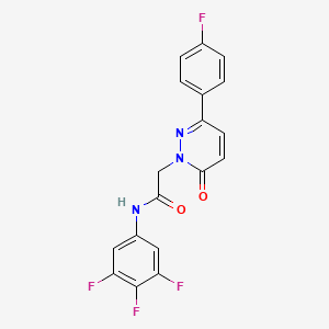 molecular formula C18H11F4N3O2 B10990393 2-(3-(4-fluorophenyl)-6-oxopyridazin-1(6H)-yl)-N-(3,4,5-trifluorophenyl)acetamide 