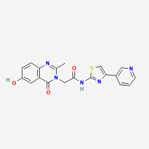 molecular formula C19H15N5O3S B10990399 2-(6-hydroxy-2-methyl-4-oxoquinazolin-3(4H)-yl)-N-(4-(pyridin-3-yl)thiazol-2-yl)acetamide 