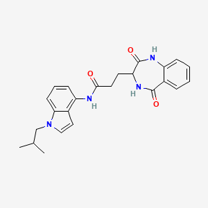 molecular formula C24H26N4O3 B10990409 3-(2,5-dioxo-2,3,4,5-tetrahydro-1H-1,4-benzodiazepin-3-yl)-N-[1-(2-methylpropyl)-1H-indol-4-yl]propanamide 