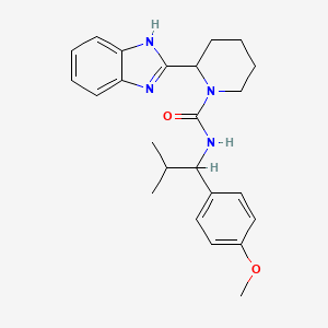 molecular formula C24H30N4O2 B10990424 2-(1H-benzimidazol-2-yl)-N-[1-(4-methoxyphenyl)-2-methylpropyl]piperidine-1-carboxamide 