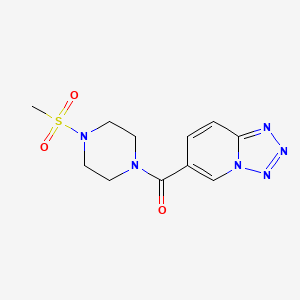 molecular formula C11H14N6O3S B10990435 [4-(Methylsulfonyl)piperazin-1-yl](tetrazolo[1,5-a]pyridin-6-yl)methanone 