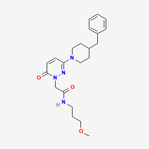 molecular formula C22H30N4O3 B10990483 2-(3-(4-benzylpiperidin-1-yl)-6-oxopyridazin-1(6H)-yl)-N-(3-methoxypropyl)acetamide 