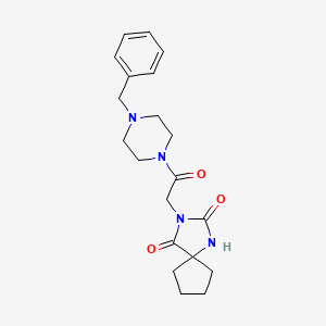 3-[2-(4-Benzylpiperazin-1-yl)-2-oxoethyl]-2-hydroxy-1,3-diazaspiro[4.4]non-1-en-4-one