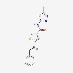 molecular formula C15H14N4OS2 B10990520 2-(benzylamino)-N-(5-methyl-1,3-thiazol-2-yl)-1,3-thiazole-4-carboxamide 