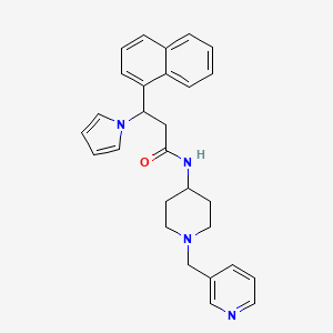 molecular formula C28H30N4O B10990526 3-(naphthalen-1-yl)-N-[1-(pyridin-3-ylmethyl)piperidin-4-yl]-3-(1H-pyrrol-1-yl)propanamide 