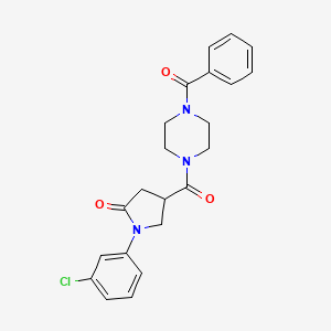 molecular formula C22H22ClN3O3 B10990536 1-(3-Chlorophenyl)-4-{[4-(phenylcarbonyl)piperazin-1-yl]carbonyl}pyrrolidin-2-one 