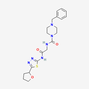 molecular formula C20H26N6O3S B10990547 4-benzyl-N-(2-oxo-2-{[(2Z)-5-(tetrahydrofuran-2-yl)-1,3,4-thiadiazol-2(3H)-ylidene]amino}ethyl)piperazine-1-carboxamide 