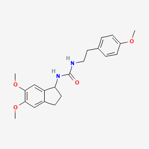 molecular formula C21H26N2O4 B10990566 N-(5,6-Dimethoxy-2,3-dihydro-1H-inden-1-YL)-N'-(4-methoxyphenethyl)urea 