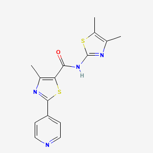 molecular formula C15H14N4OS2 B10990579 N-[(2Z)-4,5-dimethyl-1,3-thiazol-2(3H)-ylidene]-4-methyl-2-(pyridin-4-yl)-1,3-thiazole-5-carboxamide 