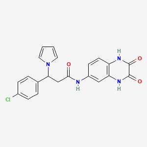 3-(4-chlorophenyl)-N-(2,3-dioxo-1,2,3,4-tetrahydro-6-quinoxalinyl)-3-(1H-pyrrol-1-yl)propanamide