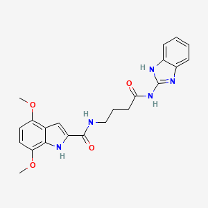 molecular formula C22H23N5O4 B10990657 N-[4-(1H-benzimidazol-2-ylamino)-4-oxobutyl]-4,7-dimethoxy-1H-indole-2-carboxamide 