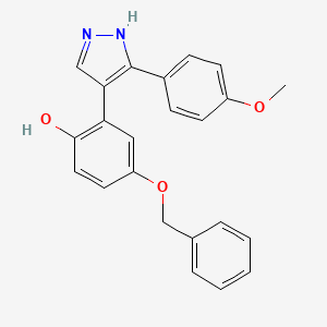 molecular formula C23H20N2O3 B10990676 4-(benzyloxy)-2-[3-(4-methoxyphenyl)-1H-pyrazol-4-yl]phenol 