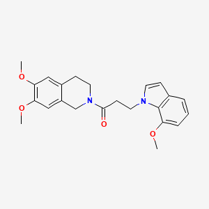 molecular formula C23H26N2O4 B10990716 1-(6,7-dimethoxy-3,4-dihydroisoquinolin-2(1H)-yl)-3-(7-methoxy-1H-indol-1-yl)propan-1-one 