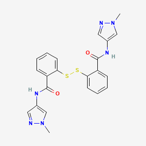 molecular formula C22H20N6O2S2 B10990723 2,2'-disulfanediylbis[N-(1-methyl-1H-pyrazol-4-yl)benzamide] 