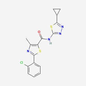 2-(2-chlorophenyl)-N-[(2E)-5-cyclopropyl-1,3,4-thiadiazol-2(3H)-ylidene]-4-methyl-1,3-thiazole-5-carboxamide