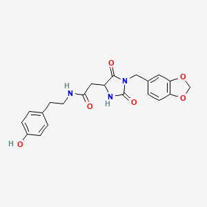 2-[1-(1,3-benzodioxol-5-ylmethyl)-2-hydroxy-5-oxo-4,5-dihydro-1H-imidazol-4-yl]-N-[2-(4-hydroxyphenyl)ethyl]acetamide