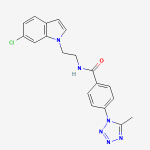 N-[2-(6-chloro-1H-indol-1-yl)ethyl]-4-(5-methyl-1H-tetrazol-1-yl)benzamide