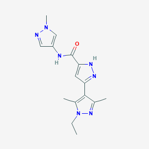 molecular formula C15H19N7O B10990806 1'-ethyl-3',5'-dimethyl-N-(1-methyl-1H-pyrazol-4-yl)-1'H,2H-3,4'-bipyrazole-5-carboxamide 