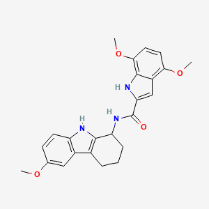 4,7-Dimethoxy-N-(6-methoxy-2,3,4,9-tetrahydro-1H-carbazol-1-YL)-1H-indole-2-carboxamide