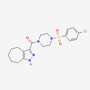 {4-[(4-Chlorophenyl)sulfonyl]piperazin-1-yl}(1,4,5,6,7,8-hexahydrocyclohepta[c]pyrazol-3-yl)methanone