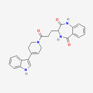 molecular formula C25H24N4O3 B10990849 3-{3-[4-(1H-Indol-3-YL)-3,6-dihydro-1(2H)-pyridinyl]-3-oxopropyl}-3,4-dihydro-1H-1,4-benzodiazepine-2,5-dione 