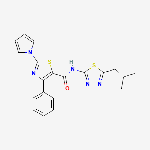 N-[(2Z)-5-(2-methylpropyl)-1,3,4-thiadiazol-2(3H)-ylidene]-4-phenyl-2-(1H-pyrrol-1-yl)-1,3-thiazole-5-carboxamide