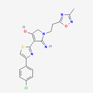 4-[4-(4-chlorophenyl)-1,3-thiazol-2-yl]-5-imino-1-[2-(3-methyl-1,2,4-oxadiazol-5-yl)ethyl]-2,5-dihydro-1H-pyrrol-3-ol