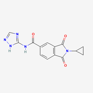 molecular formula C14H11N5O3 B10990900 2-cyclopropyl-1,3-dioxo-N-(4H-1,2,4-triazol-3-yl)-2,3-dihydro-1H-isoindole-5-carboxamide 