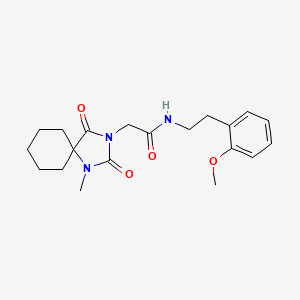 molecular formula C20H27N3O4 B10990908 N-[2-(2-methoxyphenyl)ethyl]-2-(1-methyl-2,4-dioxo-1,3-diazaspiro[4.5]dec-3-yl)acetamide 