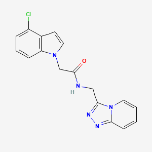 molecular formula C17H14ClN5O B10990911 2-(4-chloro-1H-indol-1-yl)-N-([1,2,4]triazolo[4,3-a]pyridin-3-ylmethyl)acetamide 