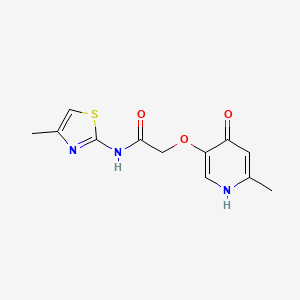 2-((6-methyl-4-oxo-1,4-dihydropyridin-3-yl)oxy)-N-(4-methylthiazol-2-yl)acetamide