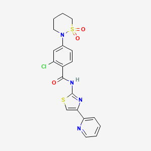 2-chloro-4-(1,1-dioxido-1,2-thiazinan-2-yl)-N-[(2Z)-4-(pyridin-2-yl)-1,3-thiazol-2(3H)-ylidene]benzamide