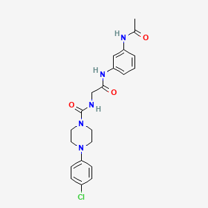 molecular formula C21H24ClN5O3 B10990941 N-(2-{[3-(acetylamino)phenyl]amino}-2-oxoethyl)-4-(4-chlorophenyl)piperazine-1-carboxamide 