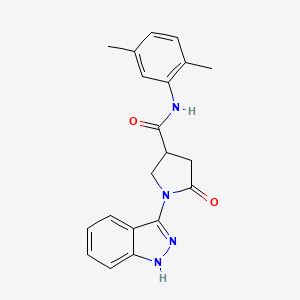 N-(2,5-dimethylphenyl)-1-(1H-indazol-3-yl)-5-oxopyrrolidine-3-carboxamide