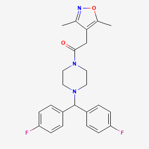 1-{4-[Bis(4-fluorophenyl)methyl]piperazin-1-yl}-2-(3,5-dimethyl-1,2-oxazol-4-yl)ethanone