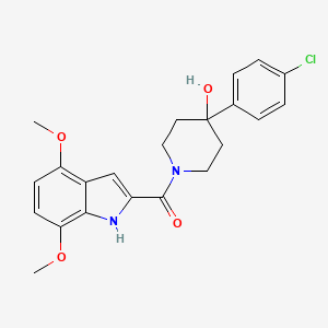 molecular formula C22H23ClN2O4 B10990971 [4-(4-chlorophenyl)-4-hydroxypiperidin-1-yl](4,7-dimethoxy-1H-indol-2-yl)methanone 