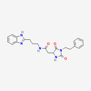 molecular formula C23H25N5O3 B10990995 N-[3-(1H-benzimidazol-2-yl)propyl]-2-[2,5-dioxo-1-(2-phenylethyl)imidazolidin-4-yl]acetamide 