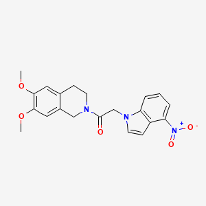 molecular formula C21H21N3O5 B10991007 1-(6,7-dimethoxy-3,4-dihydroisoquinolin-2(1H)-yl)-2-(4-nitro-1H-indol-1-yl)ethanone 