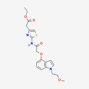 molecular formula C20H23N3O5S B10991013 ethyl {2-[({[1-(2-methoxyethyl)-1H-indol-4-yl]oxy}acetyl)amino]-1,3-thiazol-4-yl}acetate 