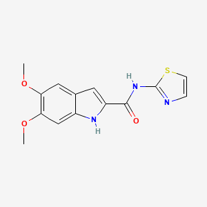 molecular formula C14H13N3O3S B10991033 5,6-dimethoxy-N-(1,3-thiazol-2-yl)-1H-indole-2-carboxamide 