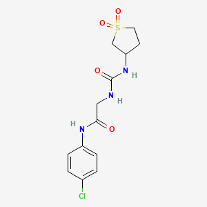 molecular formula C13H16ClN3O4S B10991042 N-(4-chlorophenyl)-N~2~-[(1,1-dioxidotetrahydrothiophen-3-yl)carbamoyl]glycinamide 