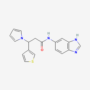 N-(1H-benzimidazol-5-yl)-3-(1H-pyrrol-1-yl)-3-(thiophen-3-yl)propanamide