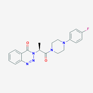 molecular formula C20H20FN5O2 B10991087 3-{(2S)-1-[4-(4-fluorophenyl)piperazin-1-yl]-1-oxopropan-2-yl}-1,2,3-benzotriazin-4(3H)-one 