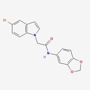 molecular formula C17H13BrN2O3 B10991102 N-(1,3-benzodioxol-5-yl)-2-(5-bromo-1H-indol-1-yl)acetamide 