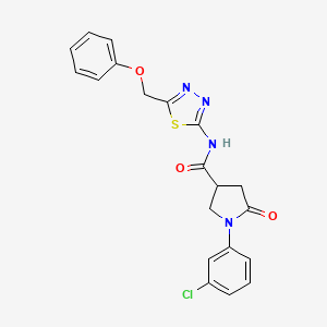 1-(3-chlorophenyl)-5-oxo-N-[(2E)-5-(phenoxymethyl)-1,3,4-thiadiazol-2(3H)-ylidene]pyrrolidine-3-carboxamide