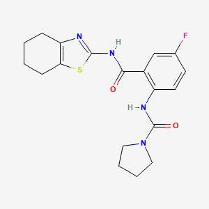 N-{4-fluoro-2-[(2Z)-4,5,6,7-tetrahydro-1,3-benzothiazol-2(3H)-ylidenecarbamoyl]phenyl}pyrrolidine-1-carboxamide