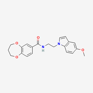 molecular formula C21H22N2O4 B10991116 N-[2-(5-methoxy-1H-indol-1-yl)ethyl]-3,4-dihydro-2H-1,5-benzodioxepine-7-carboxamide 